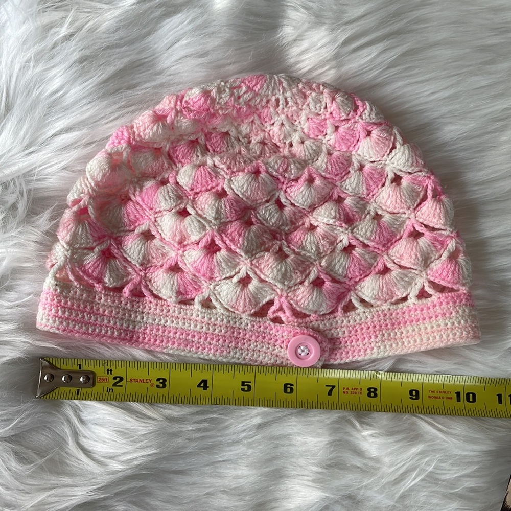 Vintage hand crochet beanie EUC - Picture 5 of 5